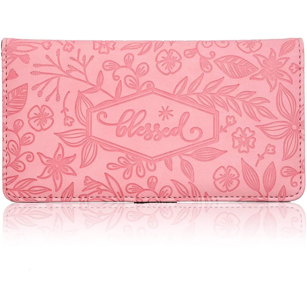9340 Embossed Checkbook Cover - Floral Pattern Check Book Covers - Secure